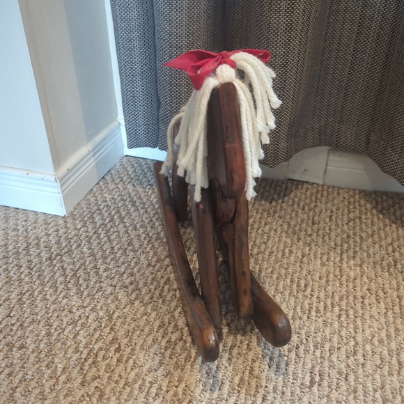 Amish Wooden Rocking Horse Decor - Picture 3 of 6